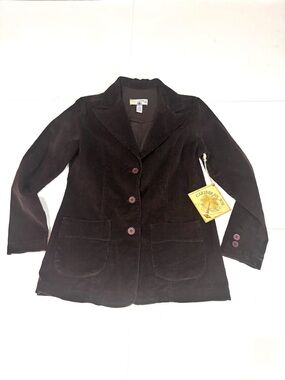 Caribbean Joe Women's Dark Brown Corduroy Blazer